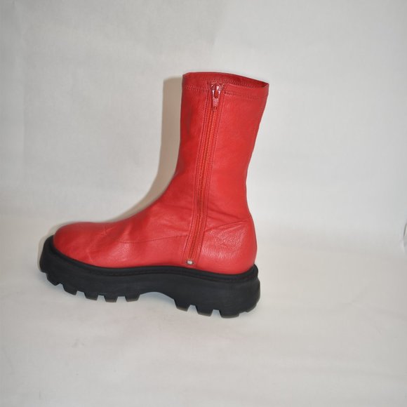 SIMON MILLER Vegan Leather Scrambler Boot Boots Red Size 39 9 US - Picture 4 of 10